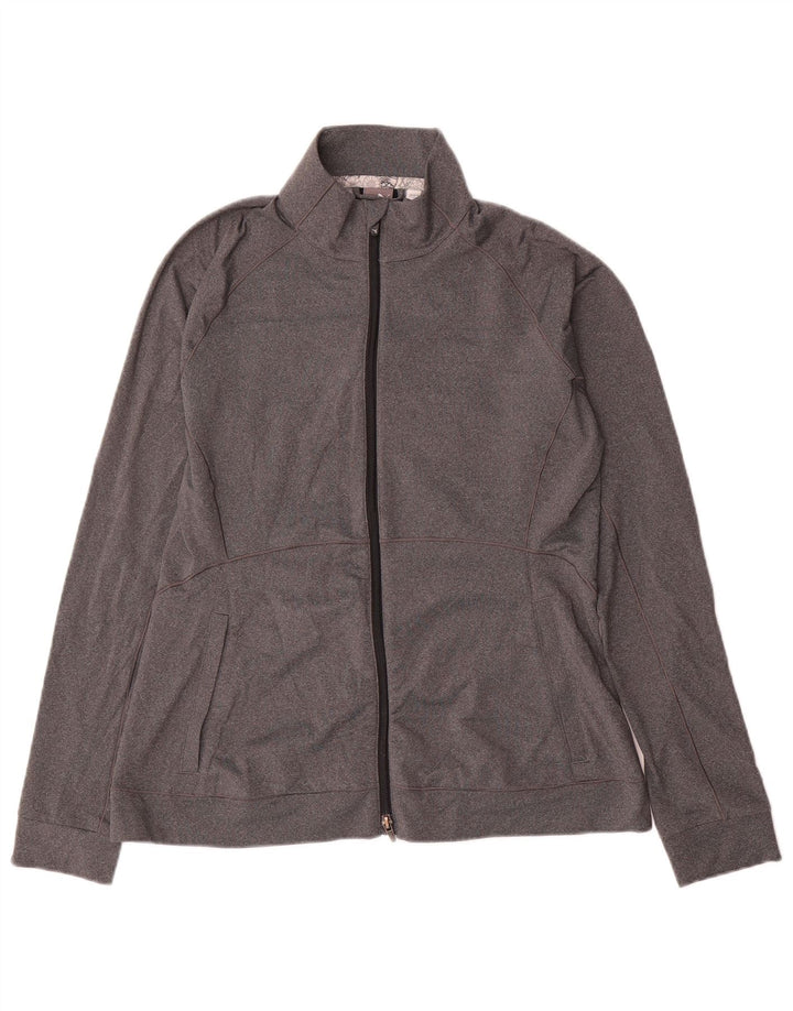 Puma Veste de survêtement pour femme UK 16 Large Gris Colorblock