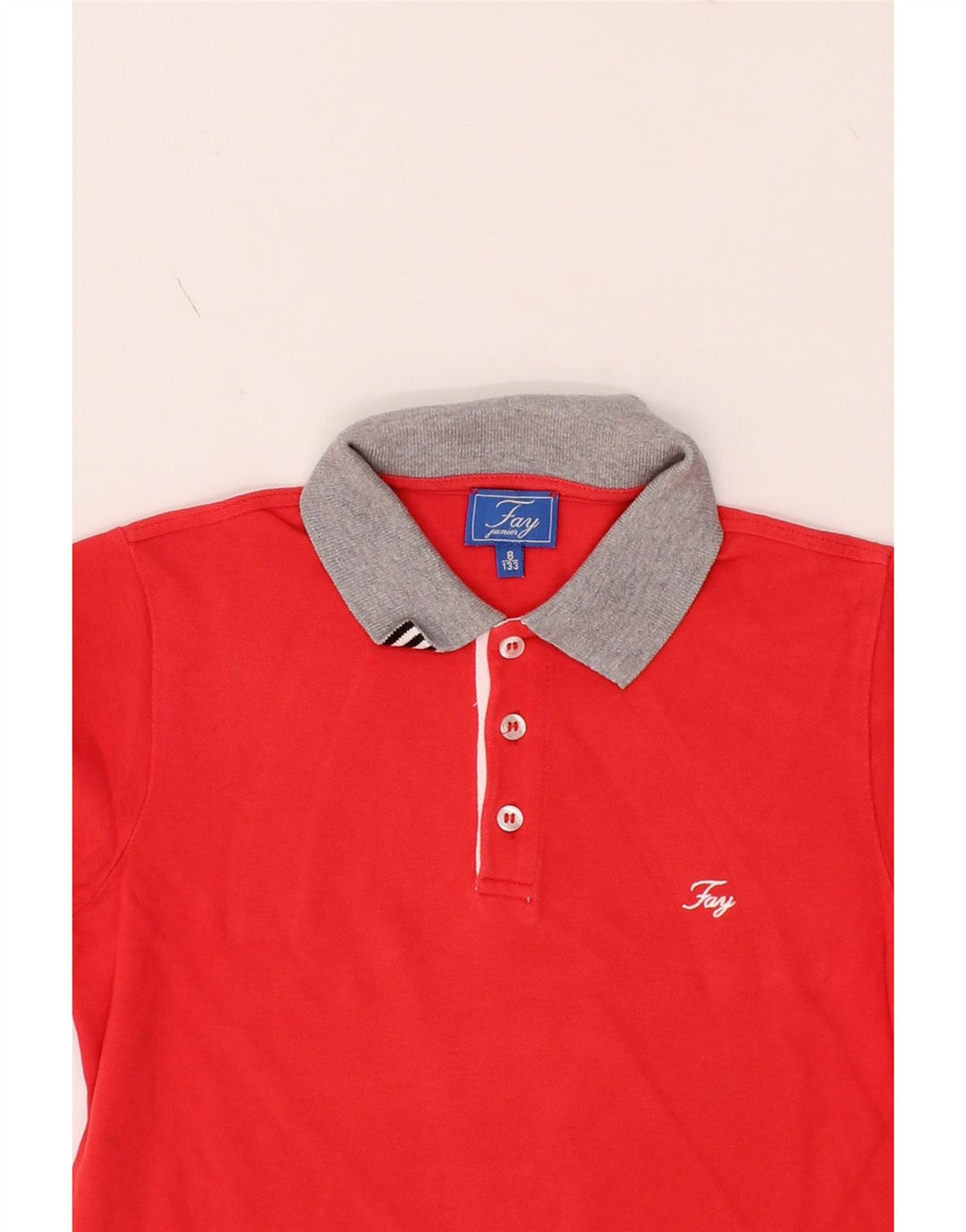 FAY Boys Polo Shirt 7-8 Years Red Cotton Vintage Fay and Second-Hand Fay from Messina Hembry 