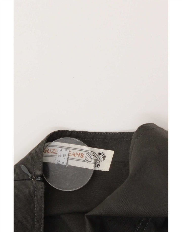 Krizia Jeans Robe droite sans manches pour femme UK 12 Gris moyen Coton