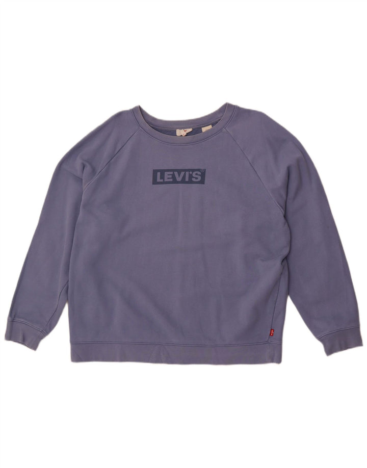 Levi's Sweat-shirt court surdimensionné pour femme UK 16 Large Bleu