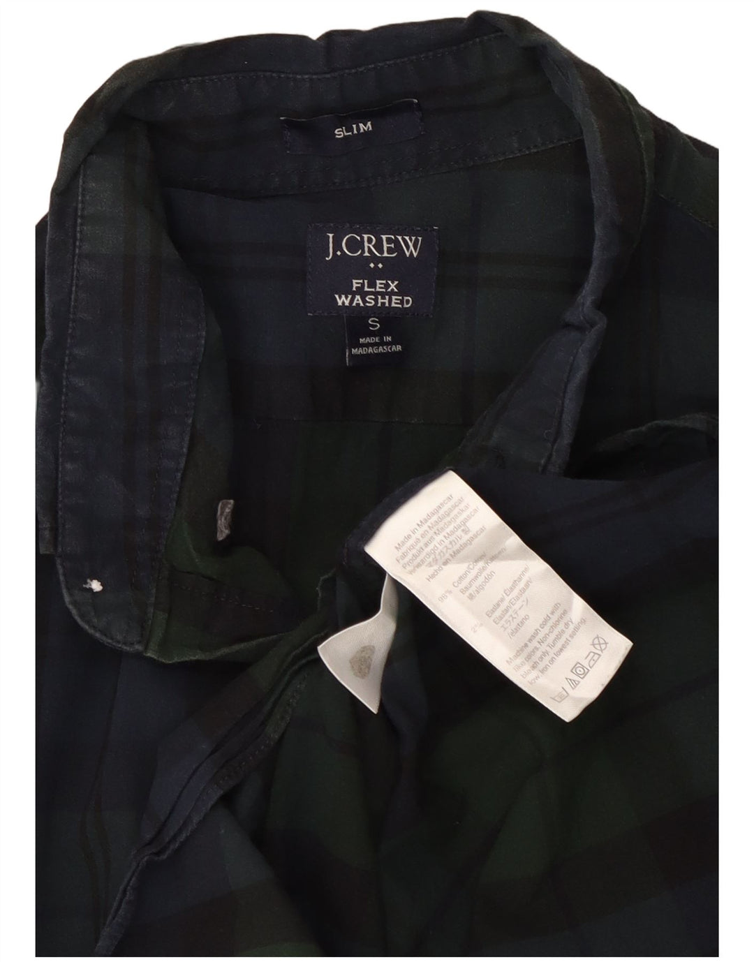 J. Crew Chemise Slim Homme Petit Carreau Vert Coton