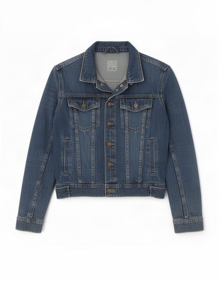 Zara Veste en jean pour femme UK 10 Petit coton bleu