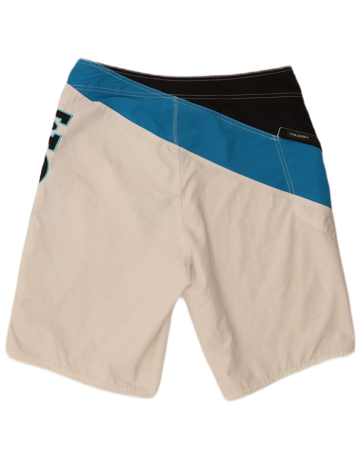 Volcom Short de Bain Graphique Homme Large Blanc Colorblock