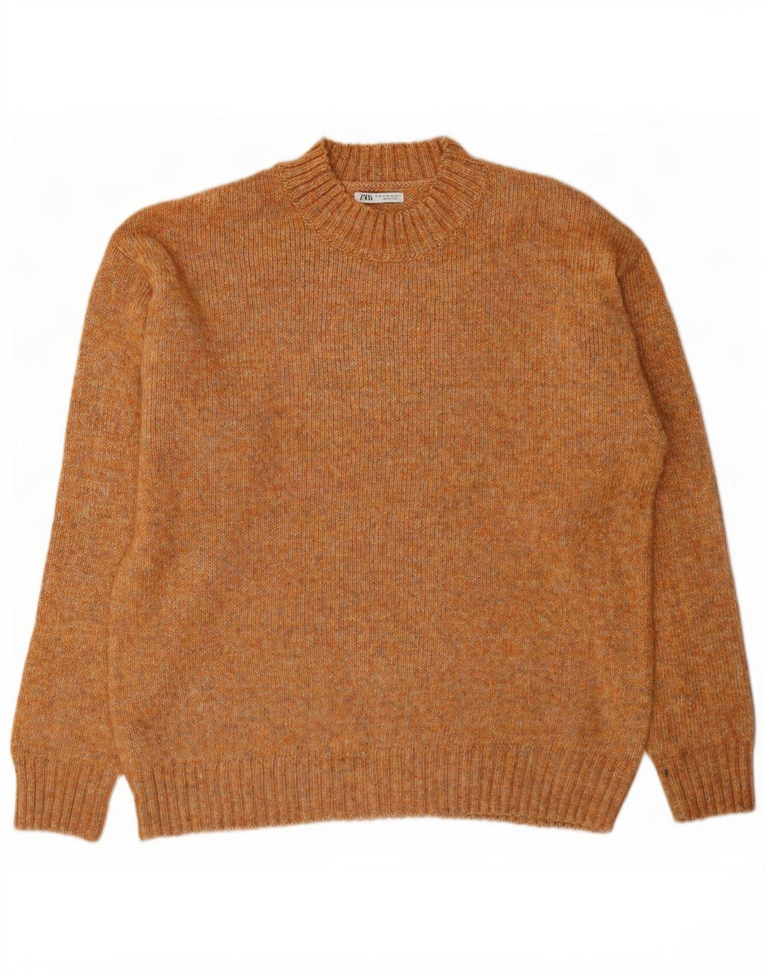 Zara Pull ras du cou pour homme XL Marron moucheté