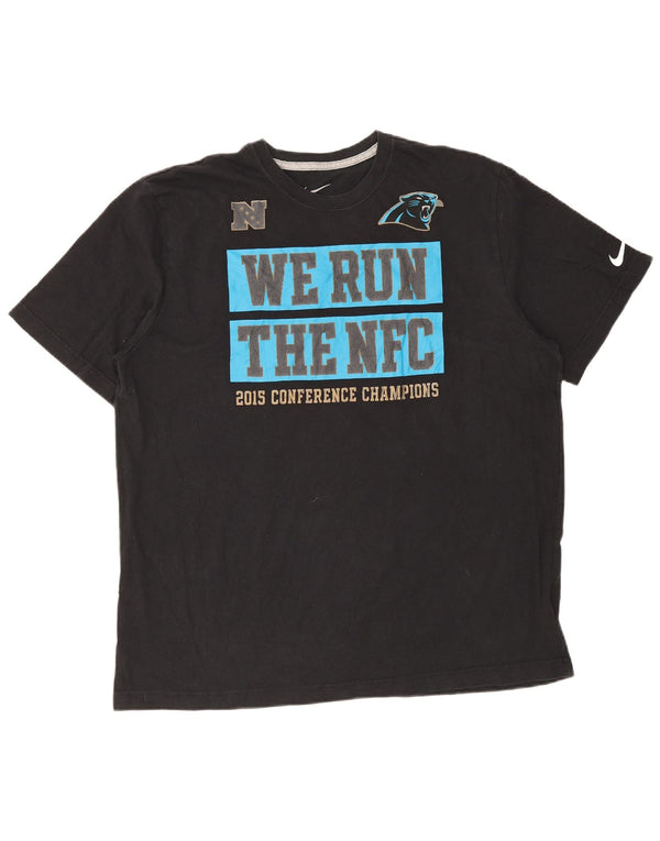 Nike Hommes Carolina Panthers T-Shirt Graphique Coupe Régulière Haut XL Noir Coton