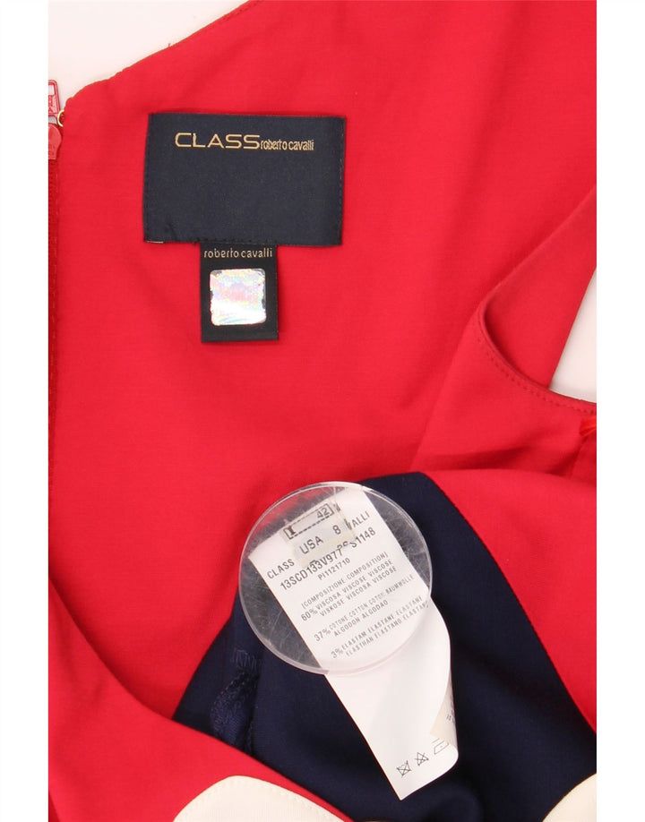 ROBERTO CAVALLI Womens Bodycon Dress IT 42 Medium Navy Blue Colourblock Vintage Roberto Cavalli and Second-Hand Roberto Cavalli from Messina Hembry 