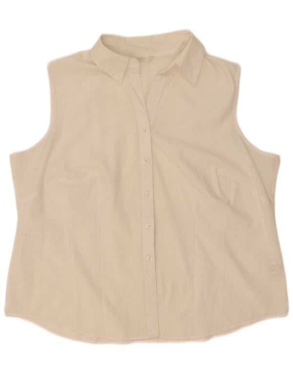 Marks & Spencer Chemise sans manches pour femme UK 20 2XL Blanc Polyester
