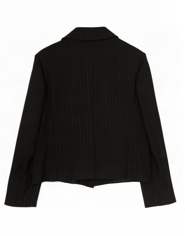 Marks & Spencer Veste blazer à 1 bouton pour femme UK 12 Medium Noir Rayé