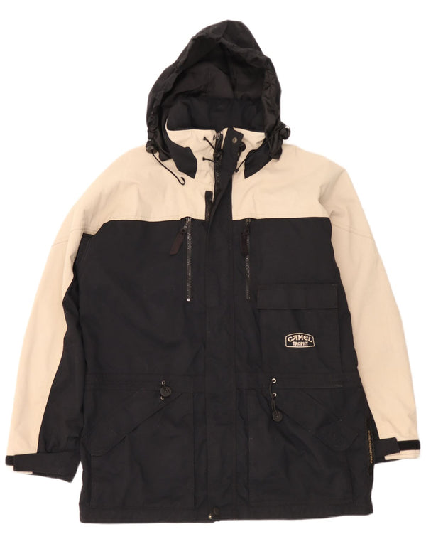 Camel Active Veste coupe-vent à capuche pour homme UK 38 Medium Noir Colourblock