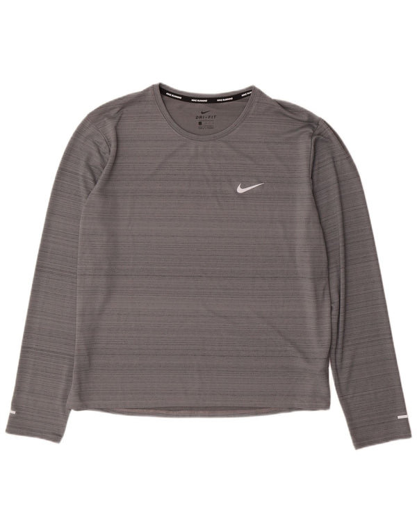 Nike Haut Dri Fit à manches longues pour homme en polyester moucheté Gris Taille L