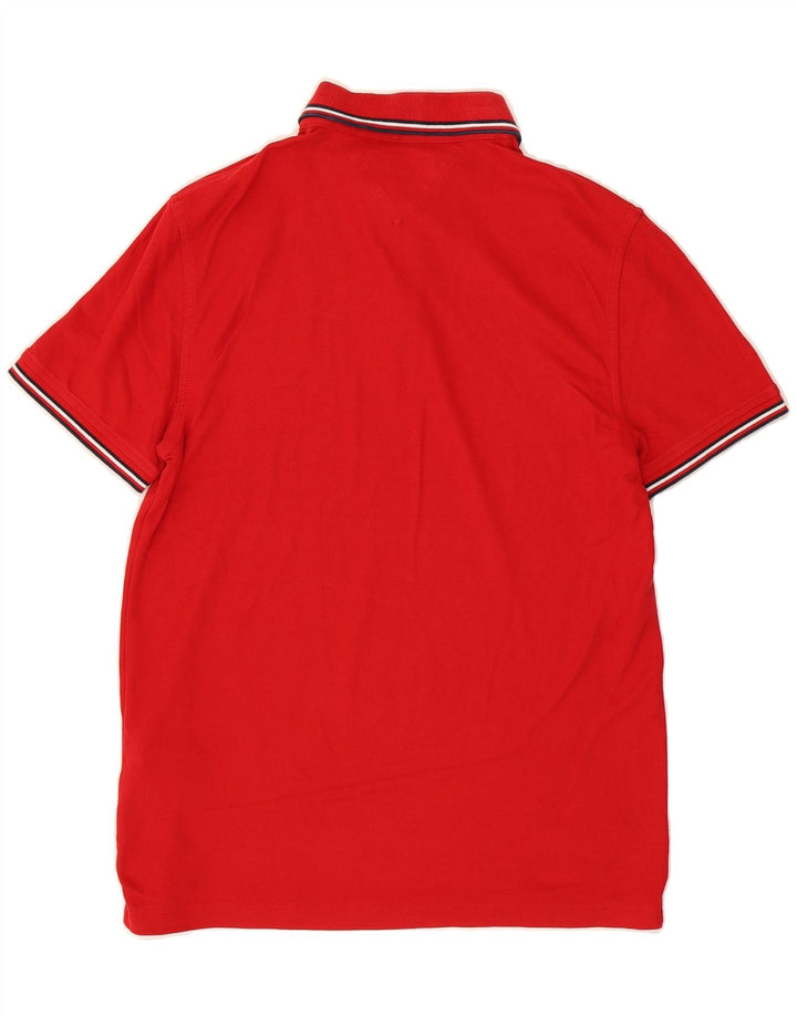 TOMMY HILFIGER Mens Polo Shirt Medium Red Cotton Vintage Tommy Hilfiger and Second-Hand Tommy Hilfiger from Messina Hembry 