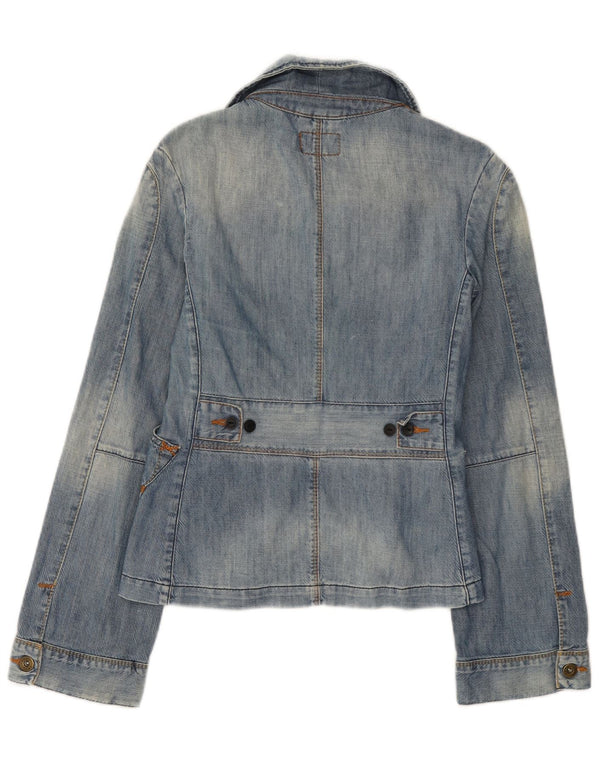 Lee Veste blazer en jean à 3 boutons pour femme UK 10 Petit Bleu Coton