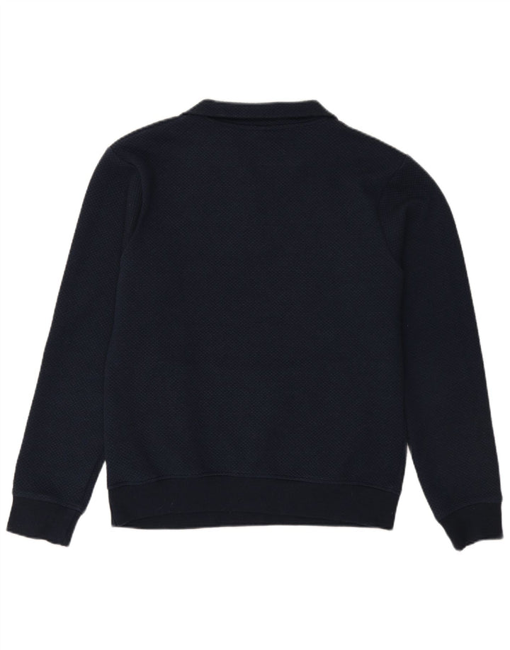 BENCH Sweat-shirt à col boutonné pour homme en polyester bleu marine moyen