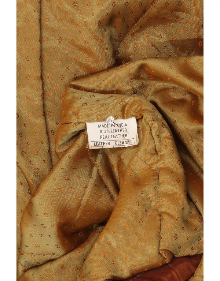 veste en cuir homme vintage UK 40 Grand Marron