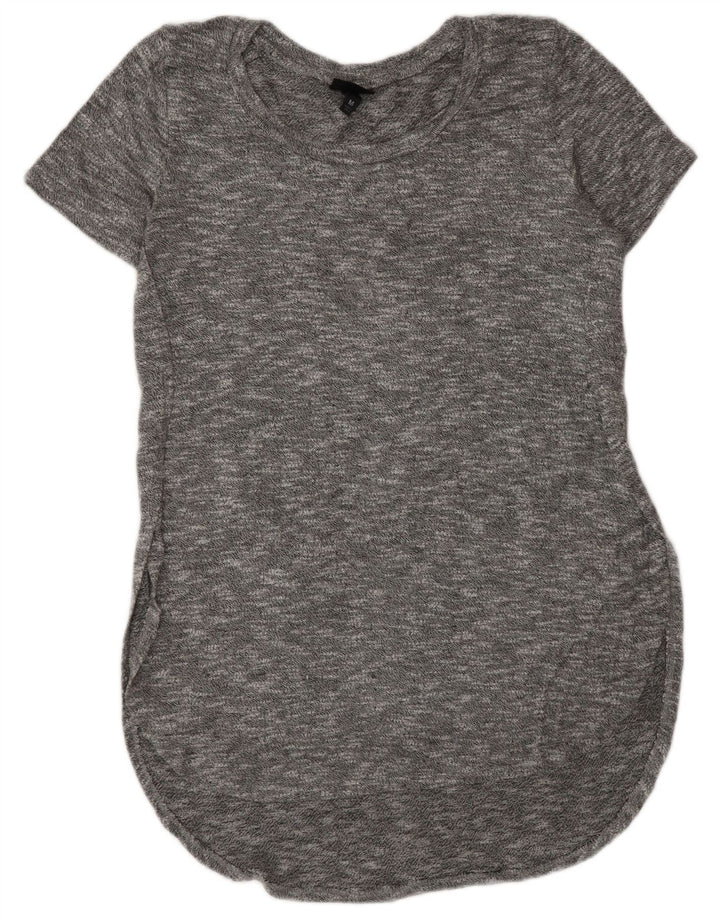 MOSSIMO Robe T-Shirt Femme UK 14 Rayonne Mouchetée Gris Moyen