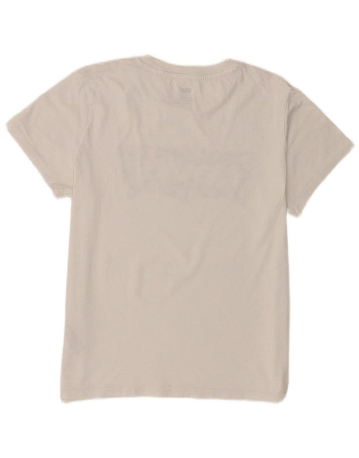 Levi's T-Shirt Graphique Femme UK 12 Coton Blanc Moyen
