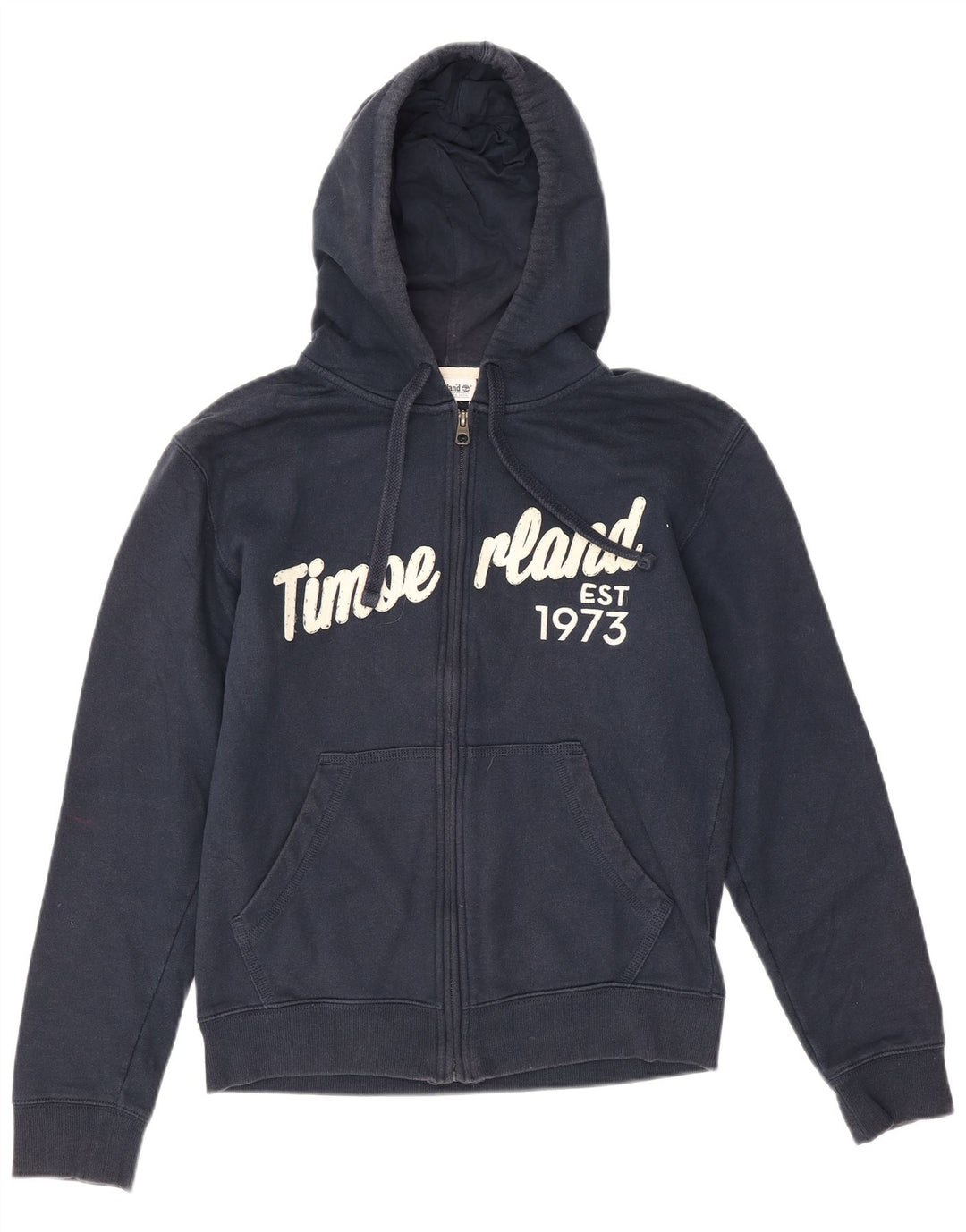 Timberland Pull à capuche graphique zippé pour homme, petit, bleu marine