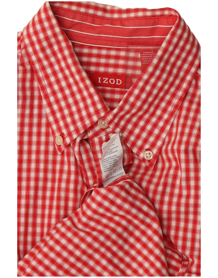 IZOD Chemise Homme Coton Vichy Rouge Moyen