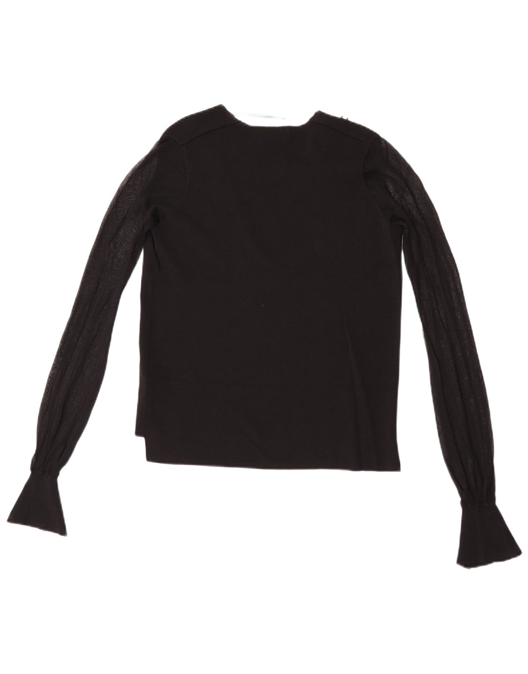 Zara Femme Top Manches Longues UK 10 Small Noir Viscose