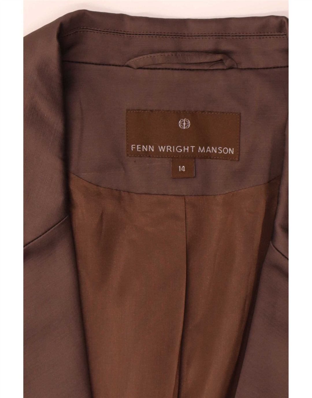 Fenn Wright Manson Veste blazer à manches 3/4 pour femme UK 14 Large Marron