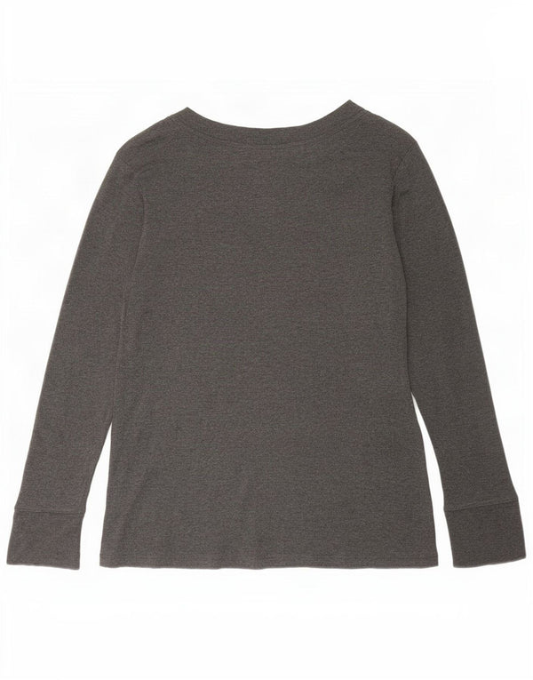 Gap Haut Femme Manches Longues UK 44 Large Gris Coton
