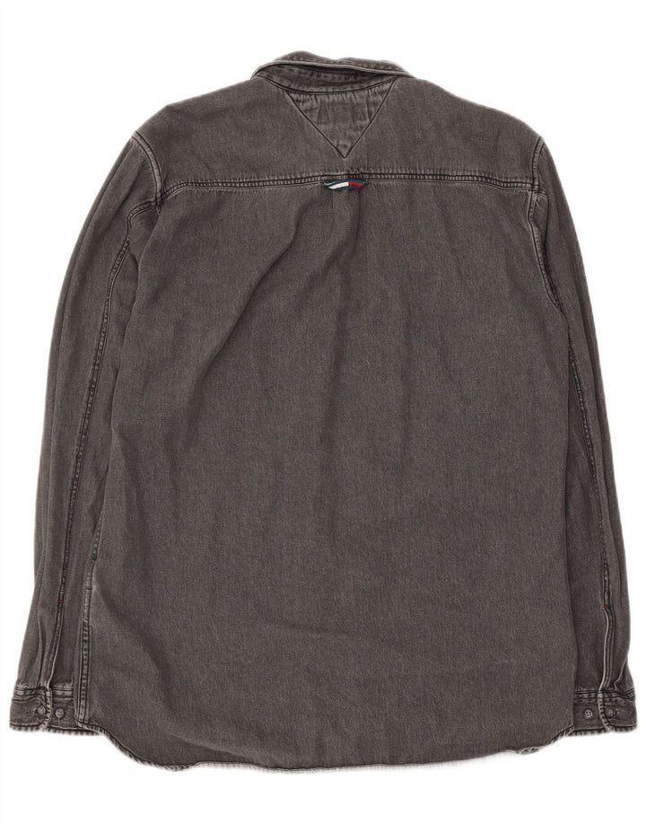 Tommy Hilfiger Chemise en jean coupe classique pour homme, grand gris, coton