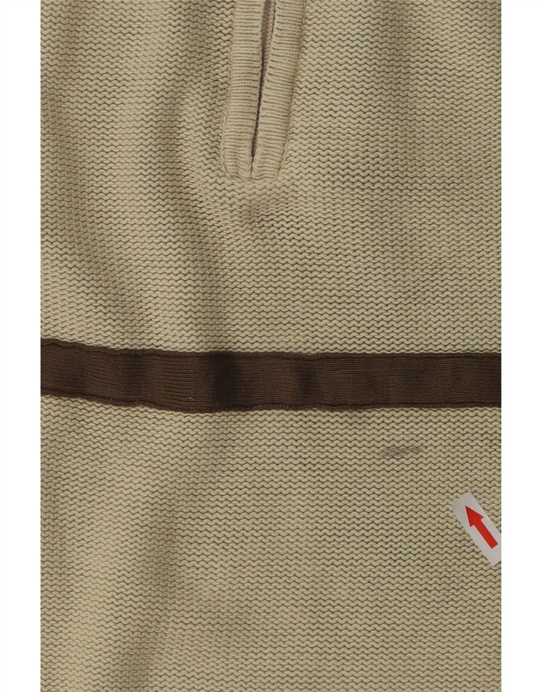 Weird Fish Pull col zippé pour homme en coton rayé beige moyen