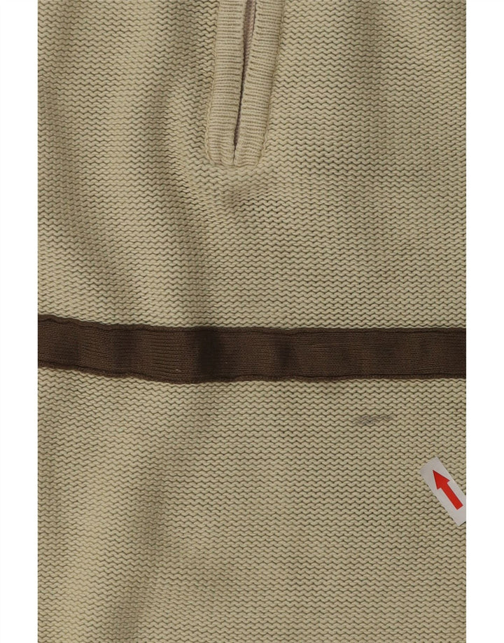 Weird Fish Pull col zippé pour homme en coton rayé beige moyen