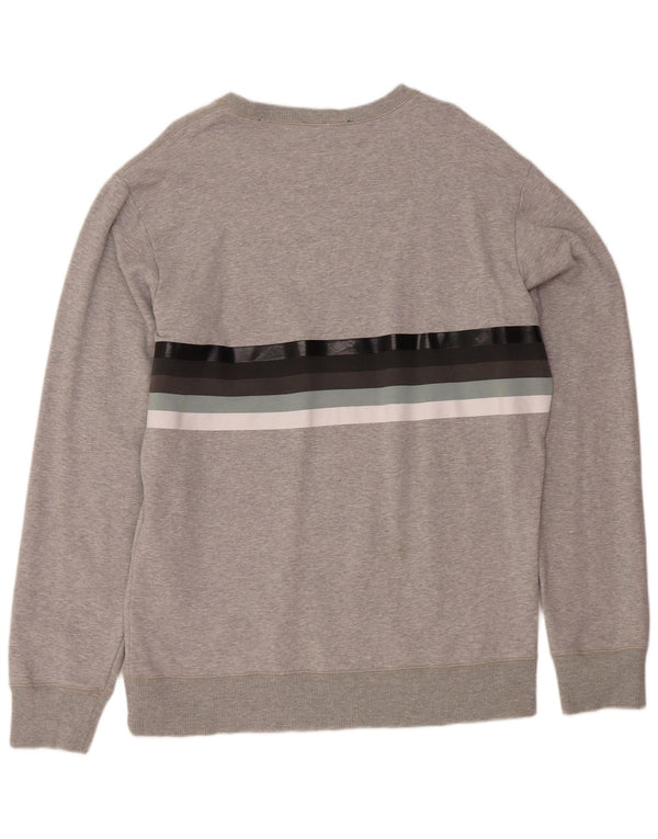 DIESEL Sweat-Shirt Homme XL Gris Rayé Coton