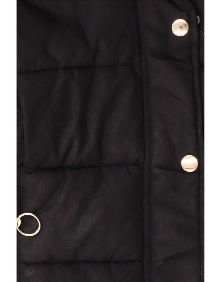 Topshop Veste matelassée à capuche pour femme UK 8 Small Bleu marine Polyester