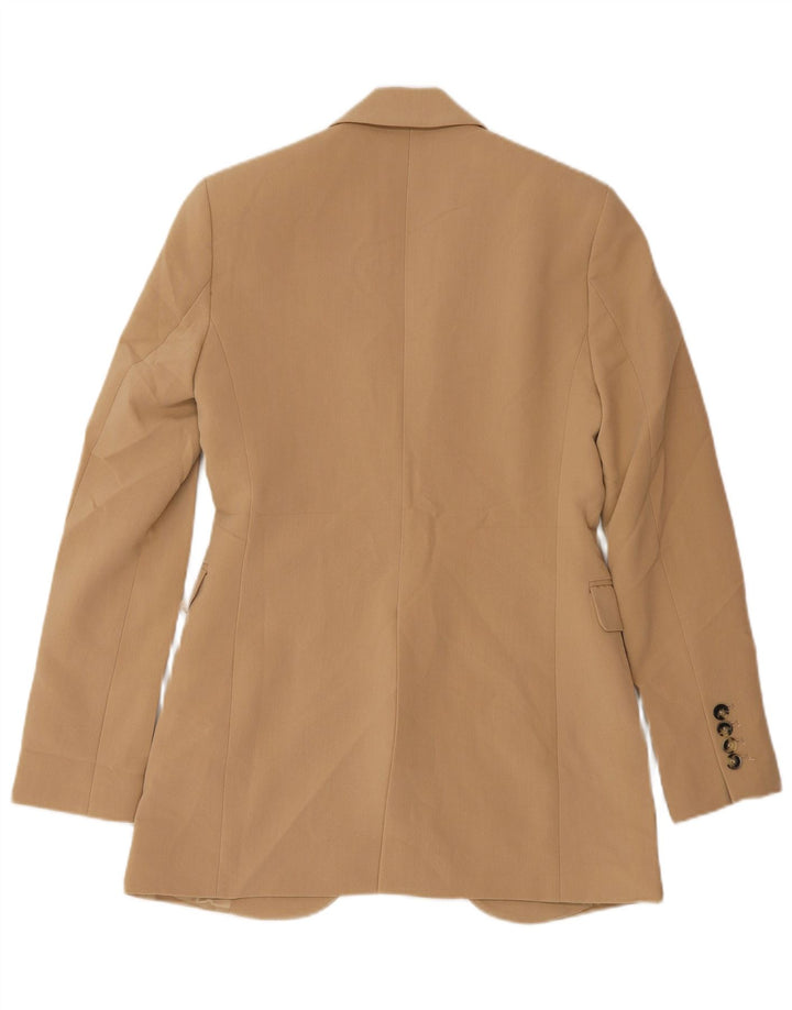 Zara Veste Blazer 1 Bouton Femme UK 6 XS Beige Polyester