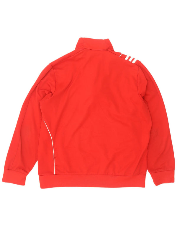 Adidas Sweat-shirt à col zippé pour homme UK 40/42 Rouge moyen Polyester
