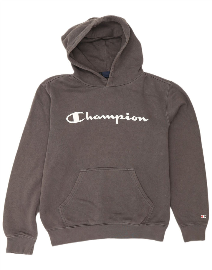 CHAMPION Pull à Capuche Graphique Homme Gris Moyen Coton