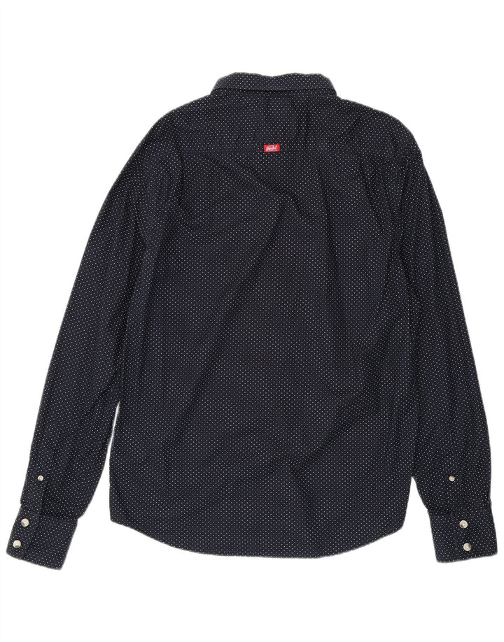 Superdry Chemise Homme XL Bleu Marine À Pois Coton