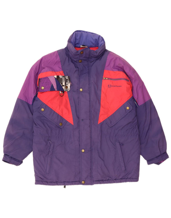 SERGIO TACCHINI Veste de ski à capuche pour homme UK 40 Large Bleu Marine Colourblock