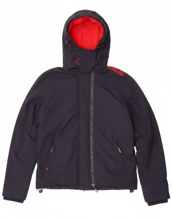 Superdry Veste coupe-vent graphique pour femme UK 16 Large Bleu marine