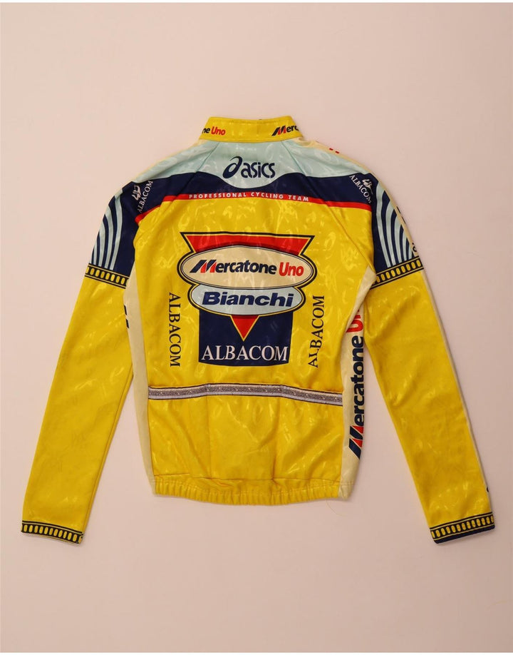 Asics Veste de survêtement graphique pour hommes, grand jaune, polyester color block