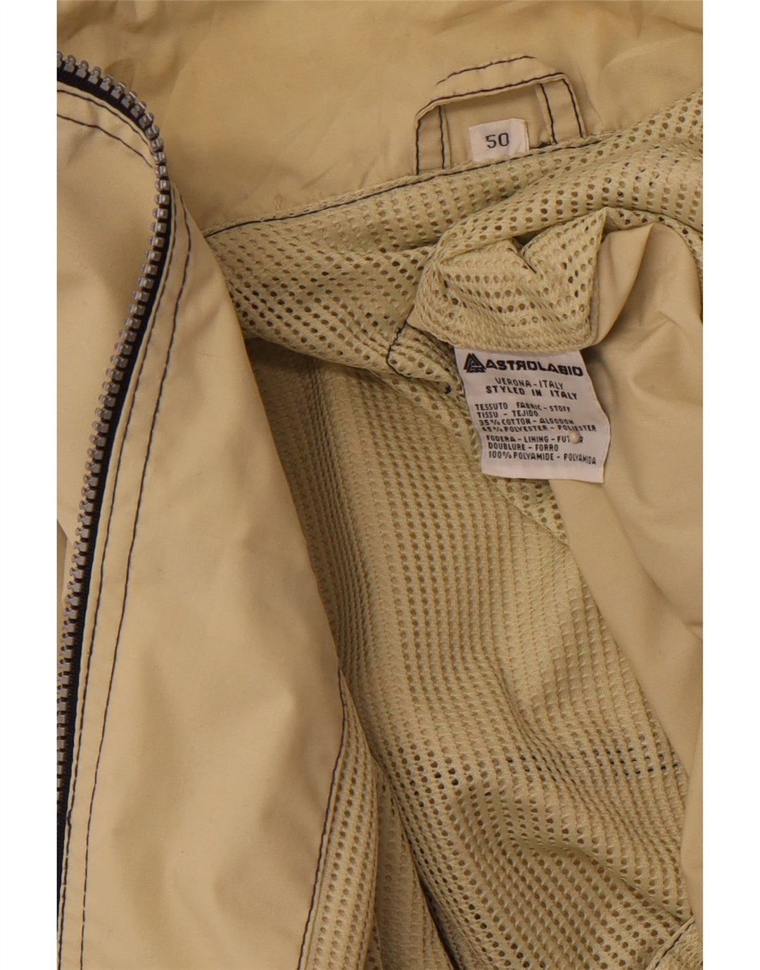 ASTROLABIO Veste de Pluie à Capuche Homme IT 50 Large Vert Colorblock Coton