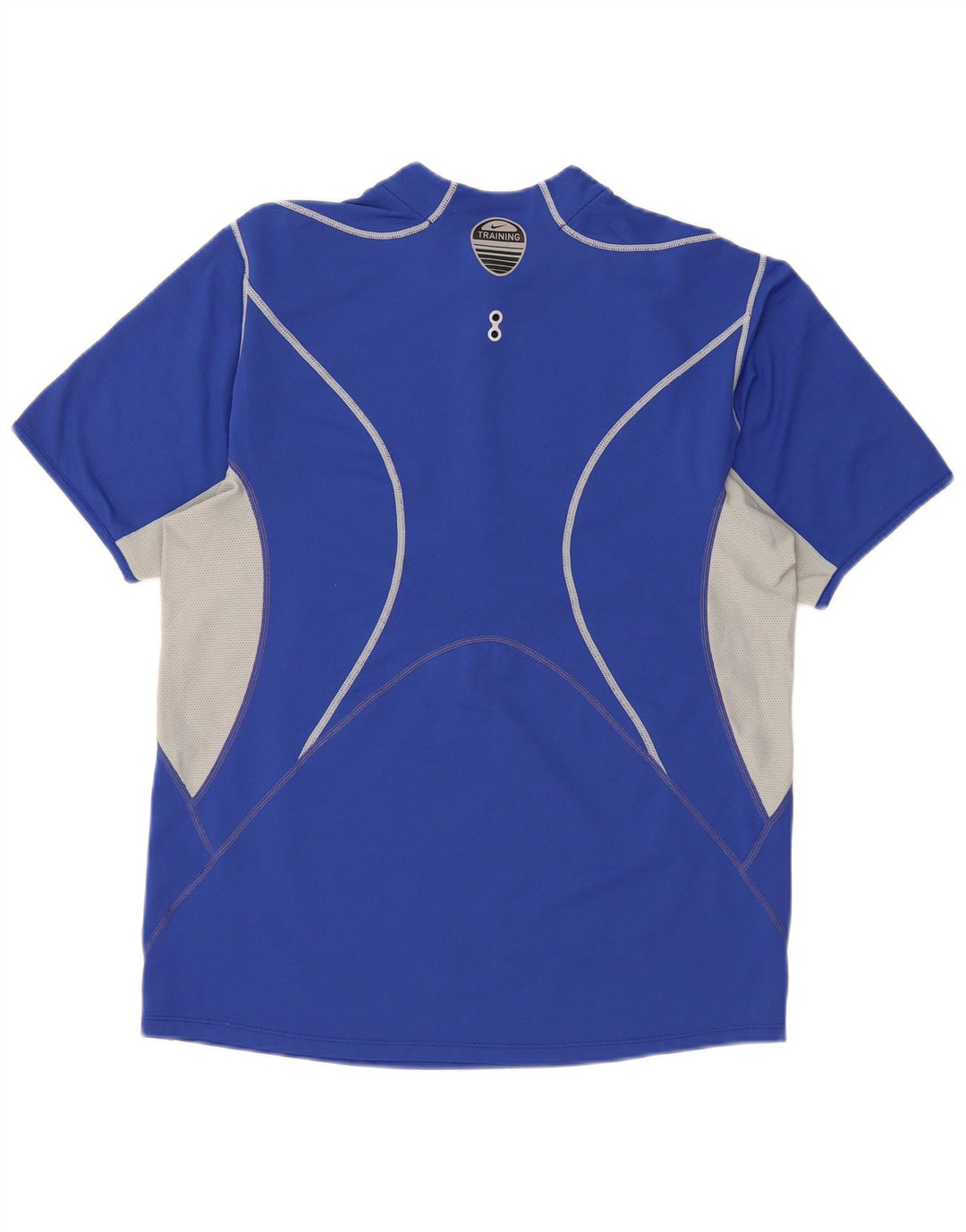 Nike T-shirt à col zippé pour homme UK 39/41 Bleu moyen Polyester color block