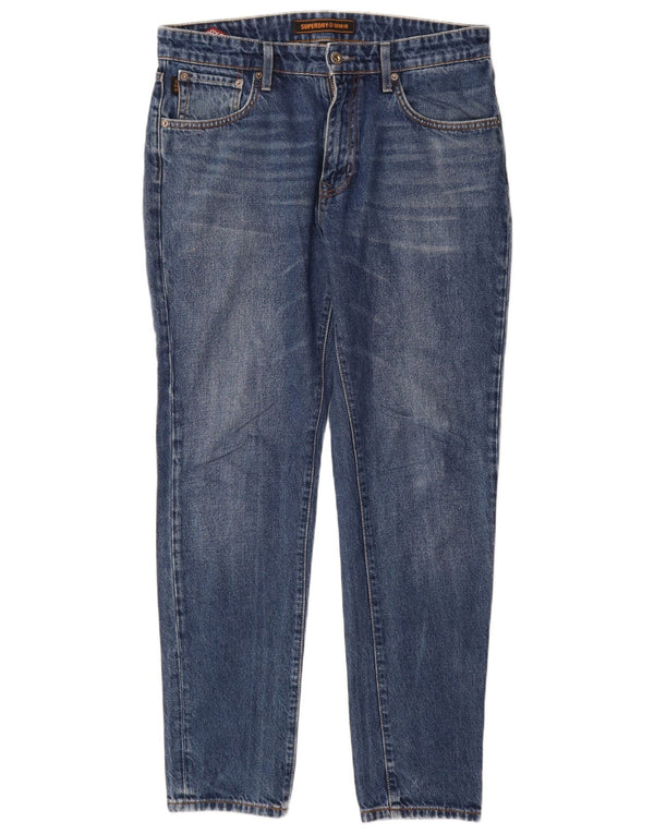 SUPERDRY Jean Fuselé Homme W32 L32 Bleu Coton