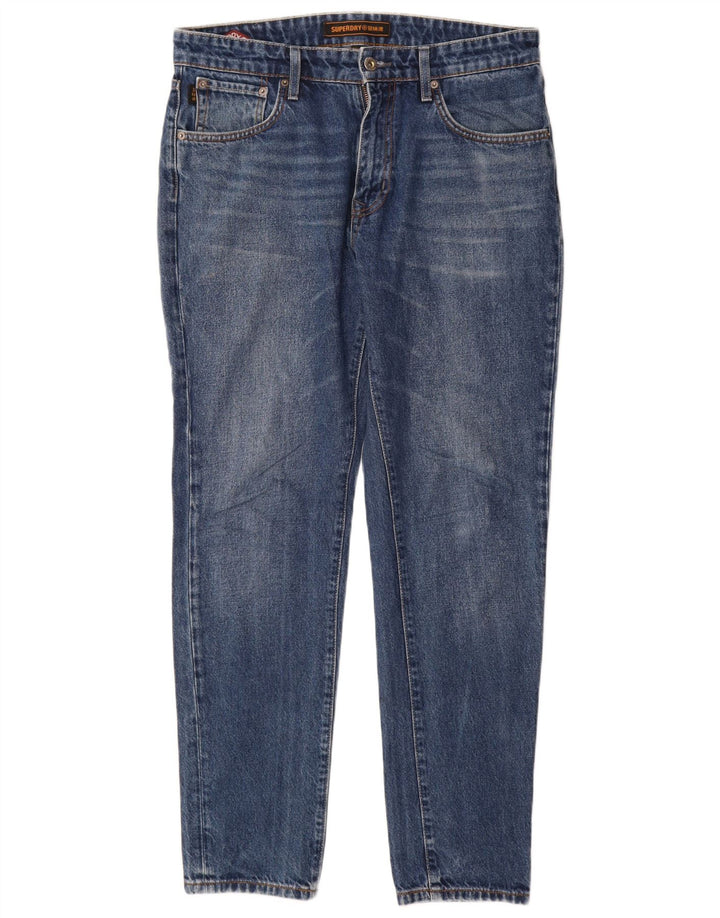SUPERDRY Jean Fuselé Homme W32 L32 Bleu Coton