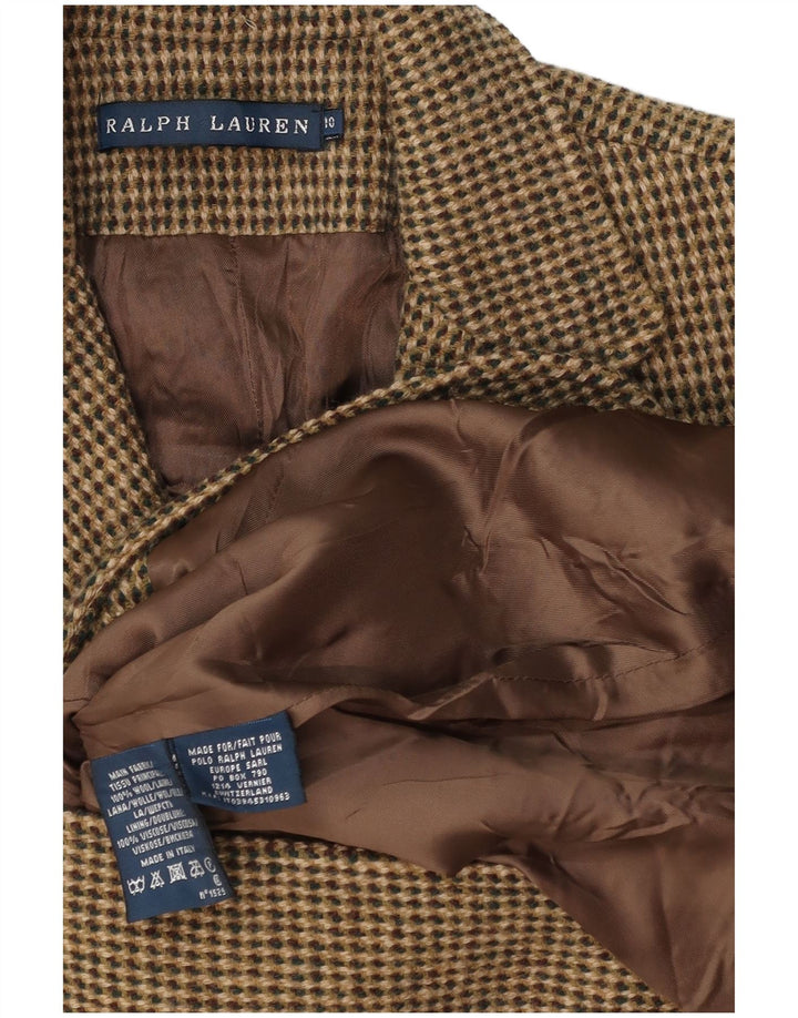 Ralph Lauren Veste blazer à 3 boutons pour femme US 10 Grande laine kaki