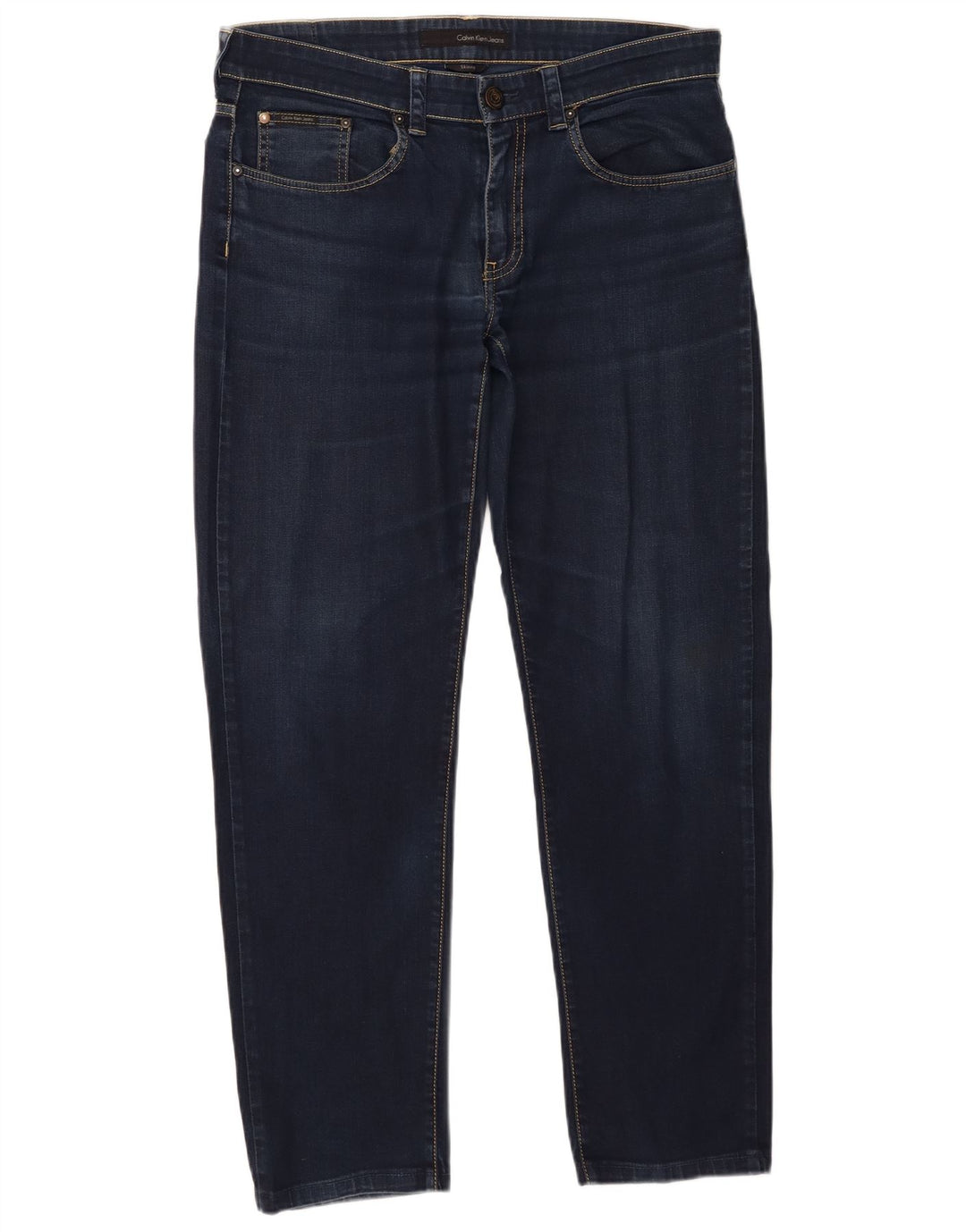 Calvin Klein Jean Slim Femme W33 L29 Bleu Marine Coton