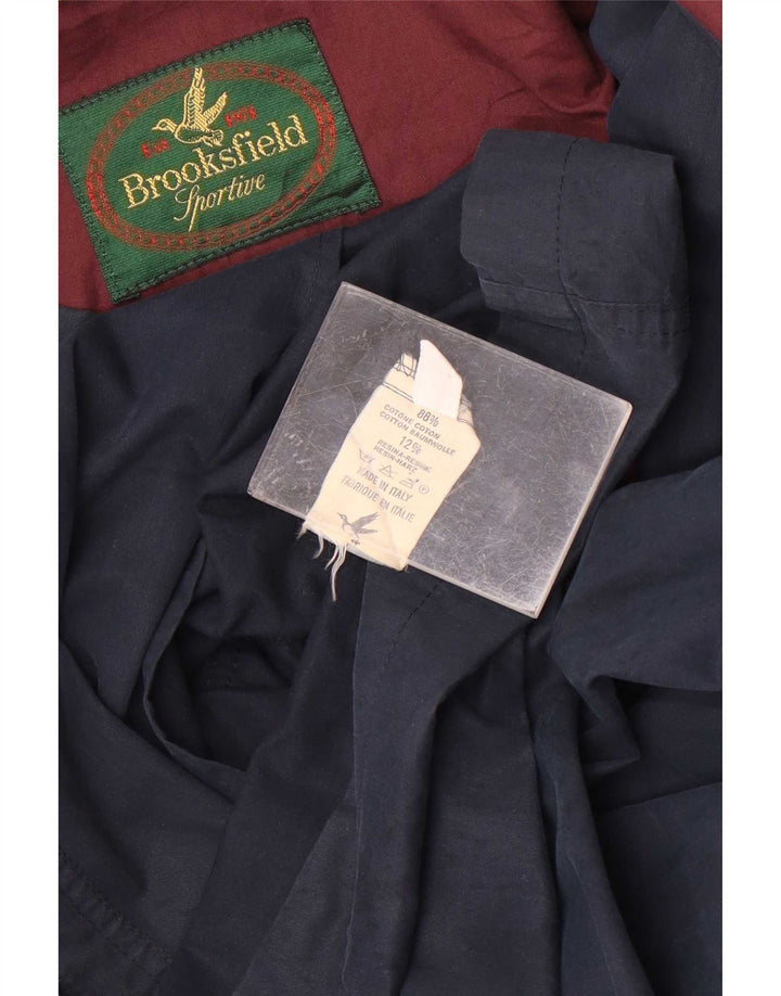 Brooksfield Veste utilitaire à capuche pour homme IT 50 Large Bleu marine en coton