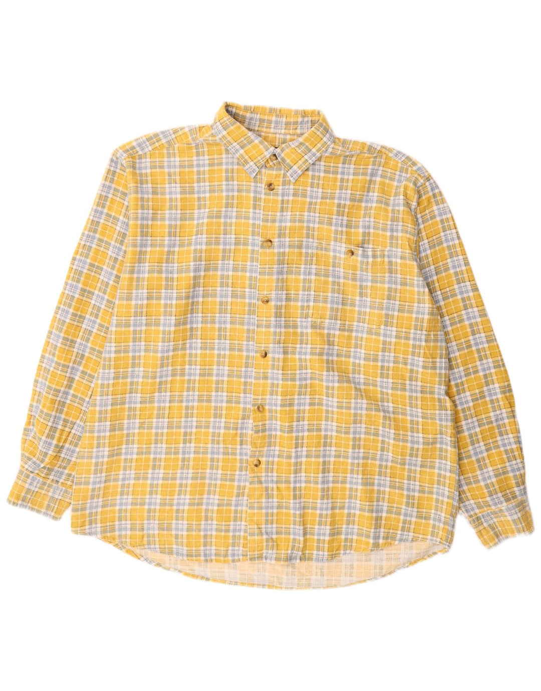 Stanley Chemise en flanelle pour homme 2XL en coton à carreaux jaune