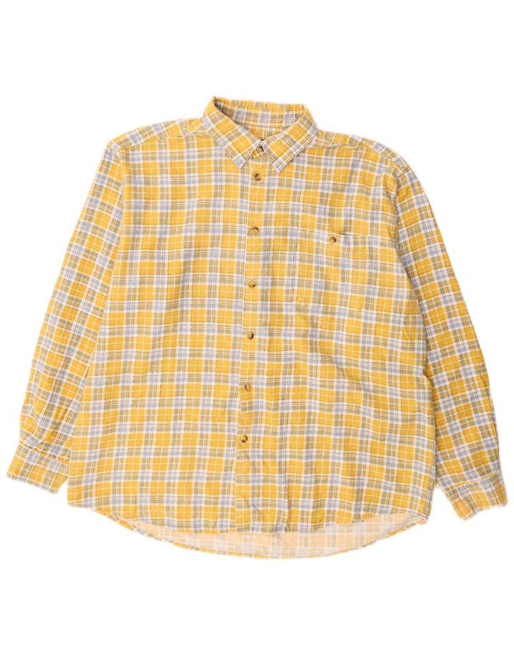 Stanley Chemise en flanelle pour homme 2XL en coton à carreaux jaune