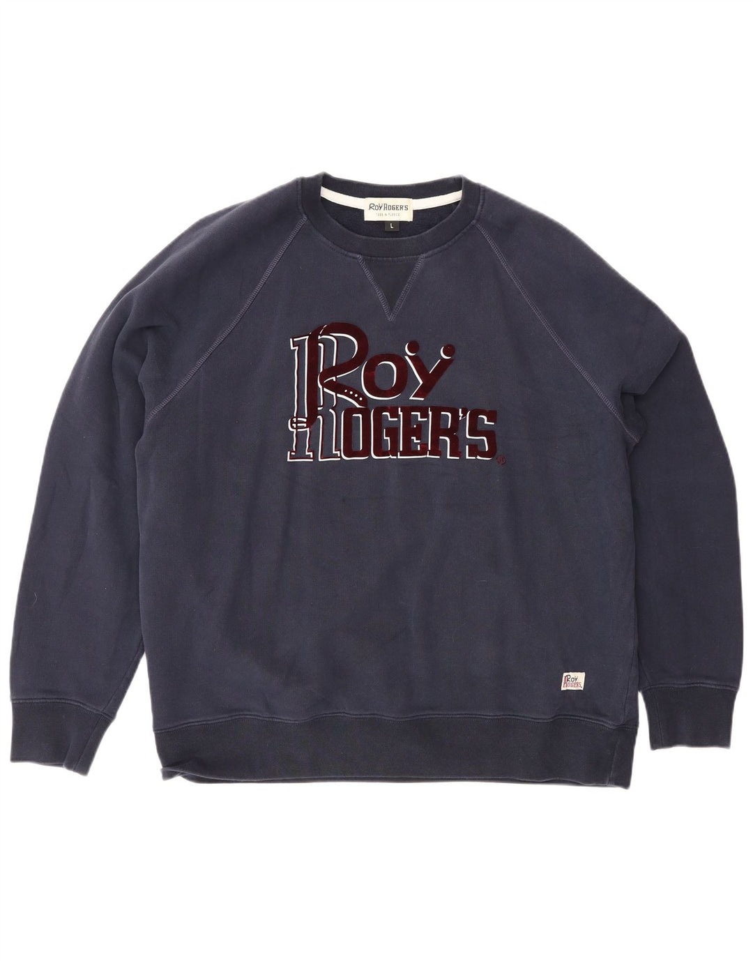 Roy Rogers Pull graphique pour homme en coton bleu marine Taille L