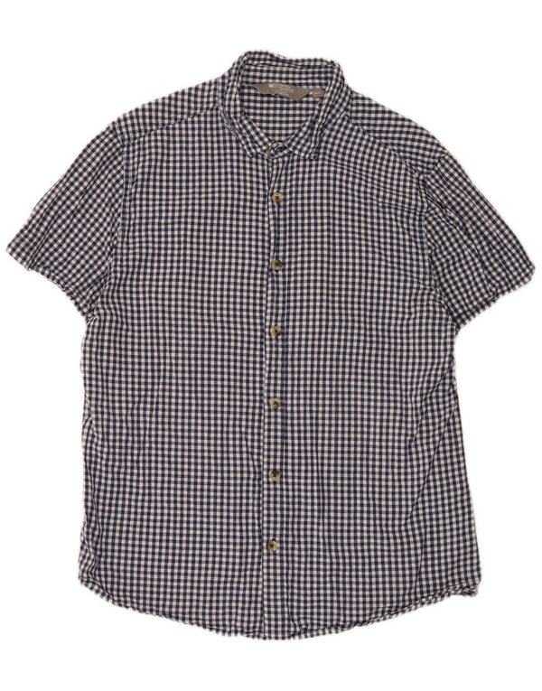 Mountain Warehouse Chemise à manches courtes pour homme XL en coton vichy bleu marine