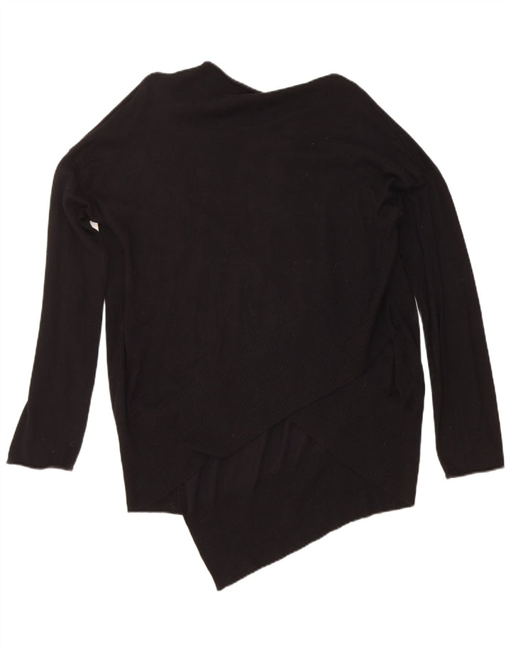 Zara Womens Open Cardigan Sweater UK 14 Medium Noir Viscose