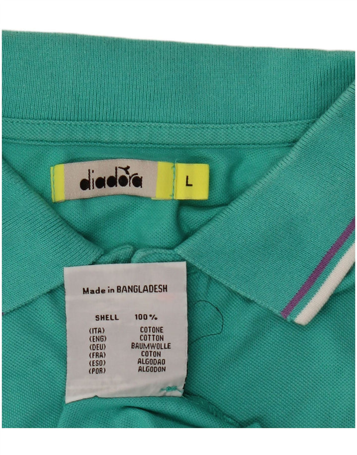 Diadora Polo Homme Large Turquoise Coton